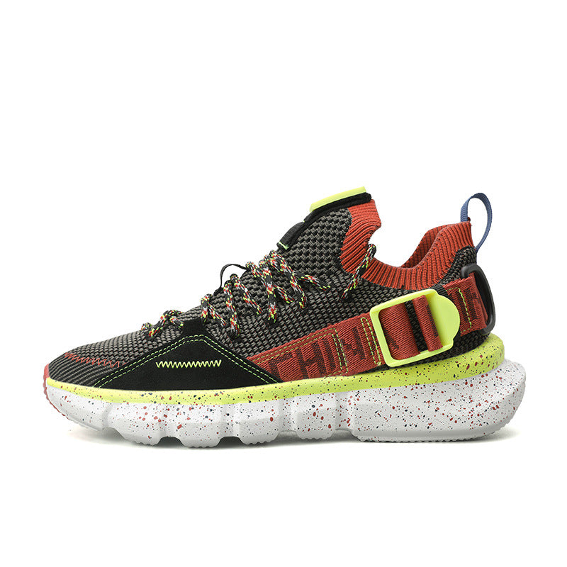Sports Shoes Breathable Running Shoes Buckle Color Matching Shoes
