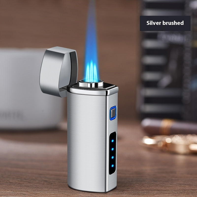 Power Display Three Direct Charging With Puncher Button Windproof Lighter