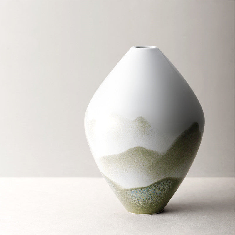 Japanese Style Handmade Ceramic Vase Stoneware Zen Flower Home Furnishings