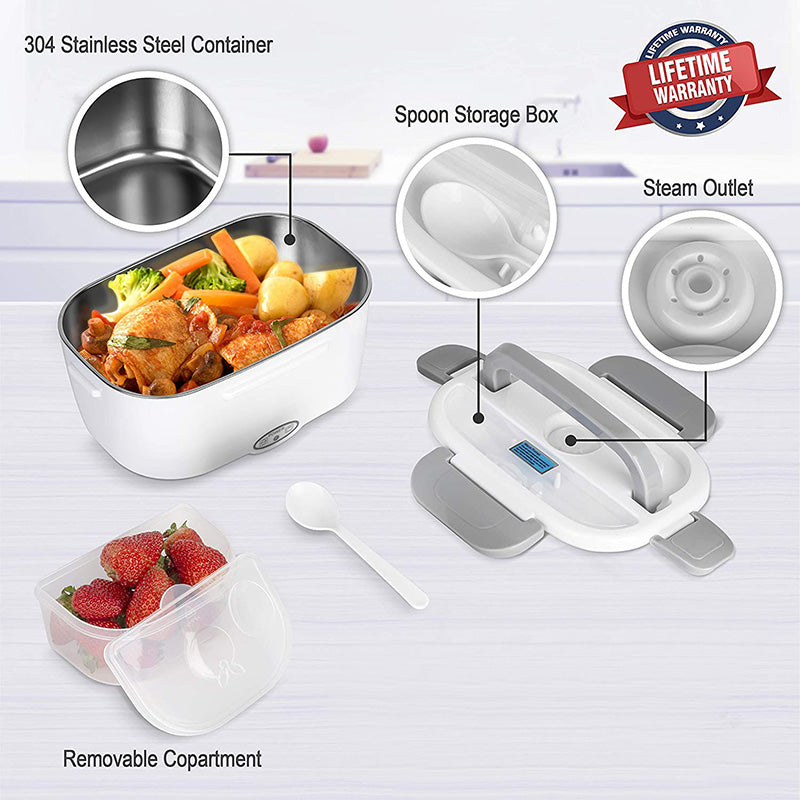 Electric Heating Insulation Heating Car Lunch Box Home Car Dual Purpose Stainless Steel Plastic Combo