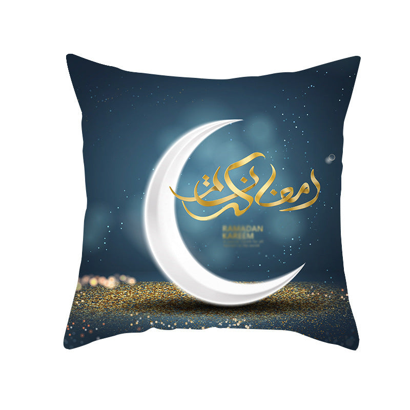 Home Fashion National Style Peach Skin Velvet Printed Cushion Cover