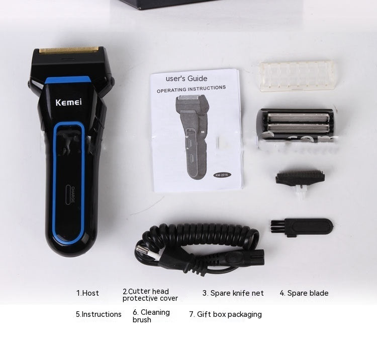 kemel Men's Rechargeable Electric Shaver for Professional Grooming