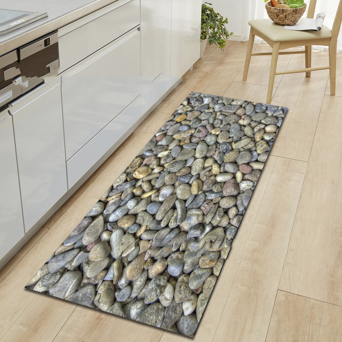 Non slip mat beside tea table in home bedroom