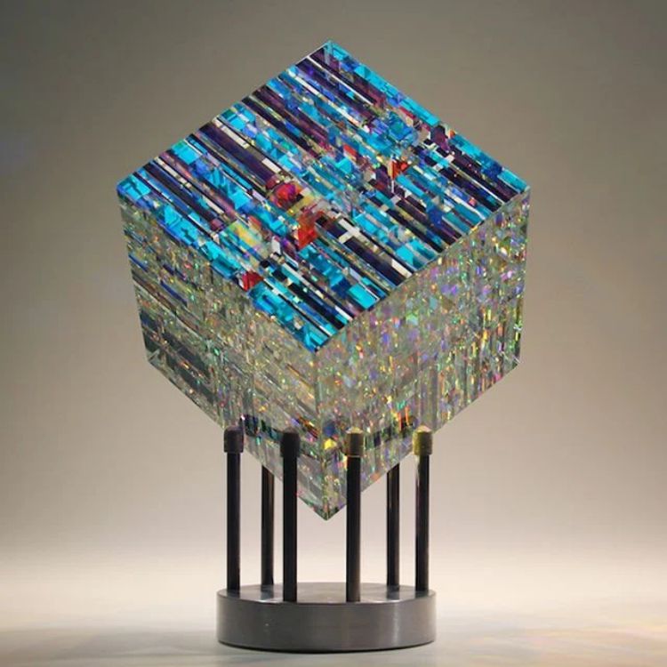 Glass Sculpture Table Furnishing Pieces Of Art Stock