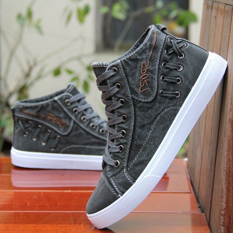 Canvas High-top Trend Cloth Shoes Breathable Deodorant  Board Shoes