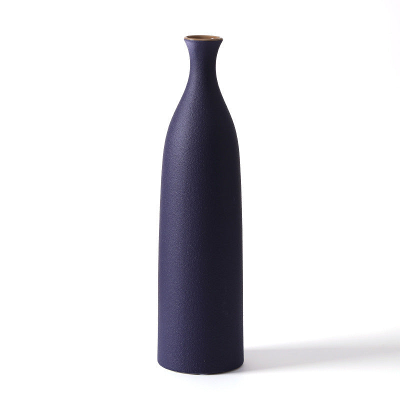 Home Furnishing Small Mouth Ceramic Vase Decorations Restaurant Showroom Desktop Soft Decorations