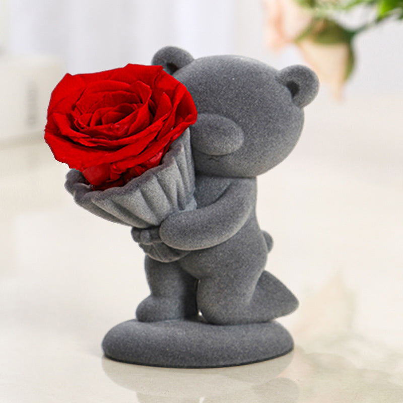 Flocking Bear Gift Box Valentine's Day