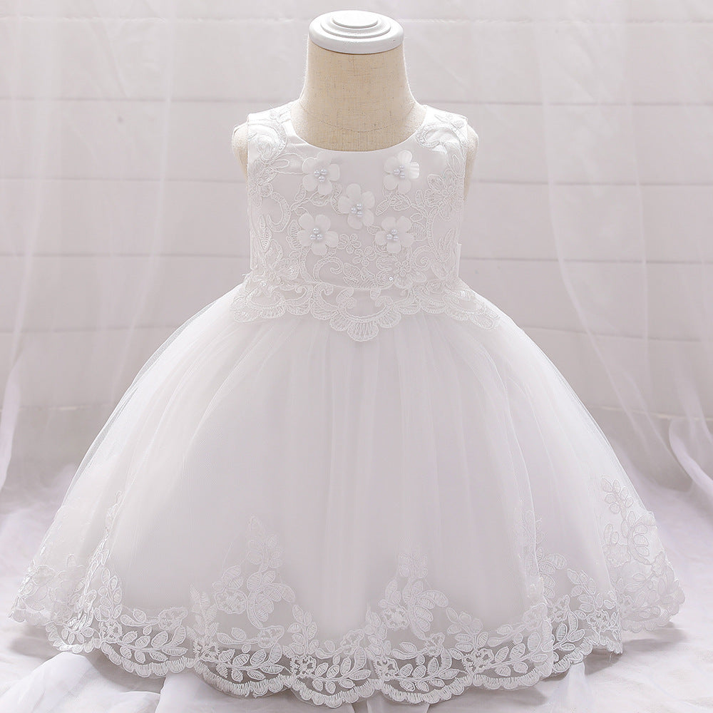 Baby girl one year old net yarn princess dress