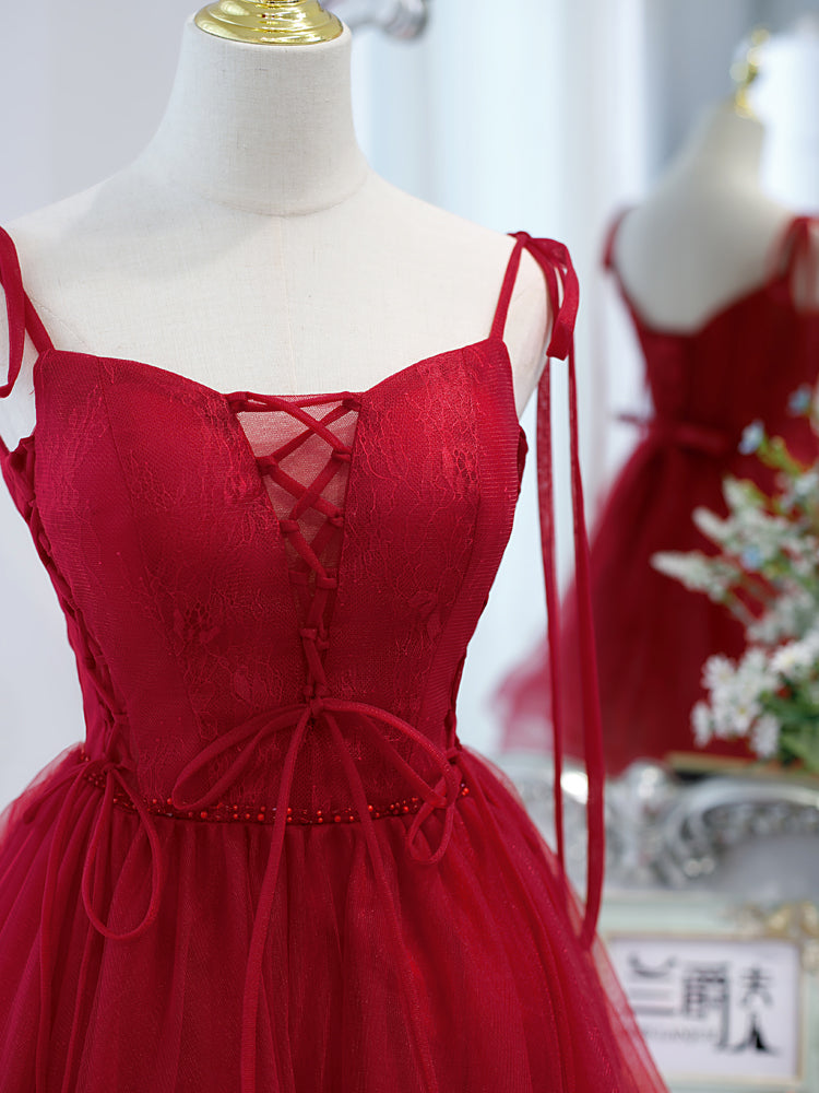 Wine Red Dress Slimming Annual Meeting Niche Light Luxury Wedding