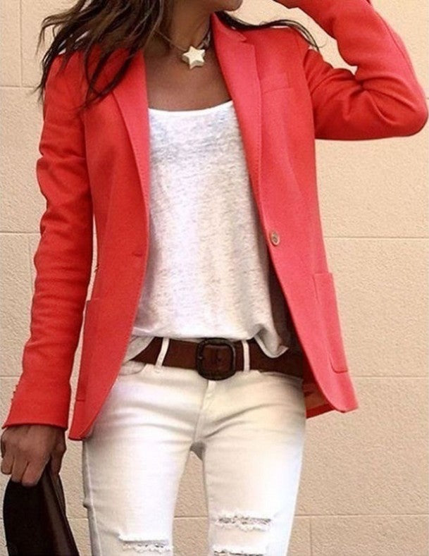 Candy-colored long-sleeved suit