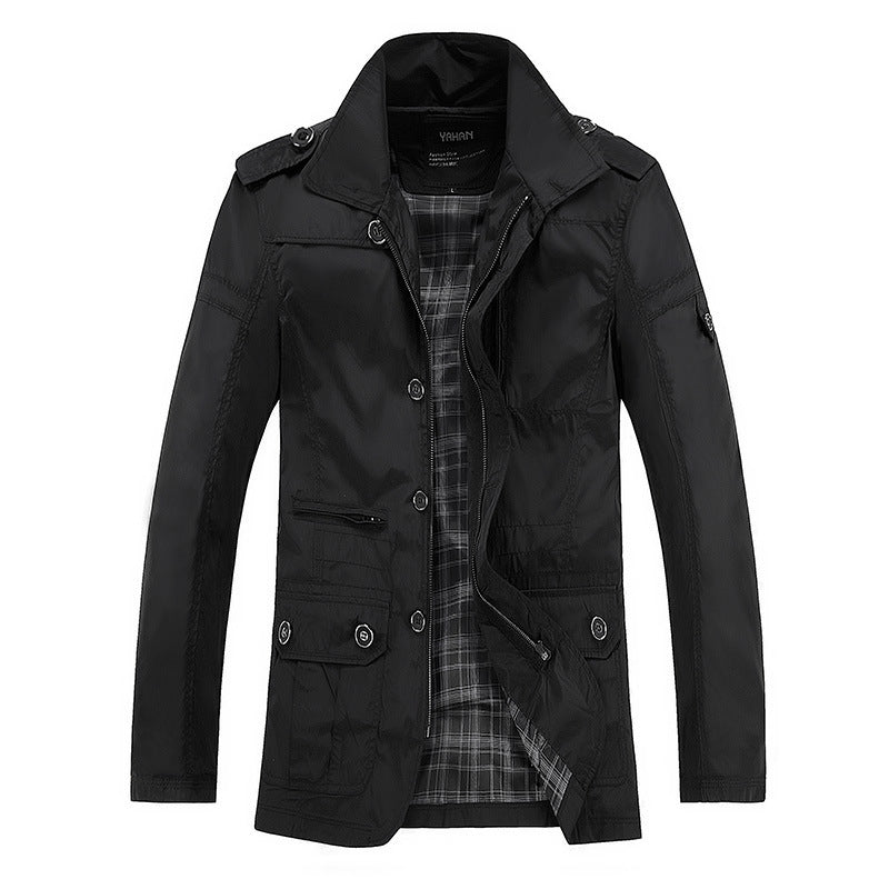 Plus size men's trench coat