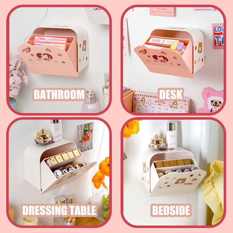 Wall-mounted Sanitary Napkin Storage Box For Girls