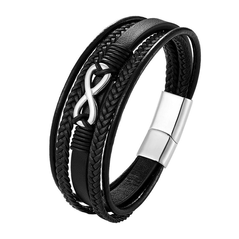 Stainless Steel Swivel S-shaped Bracelet With Golden Personality