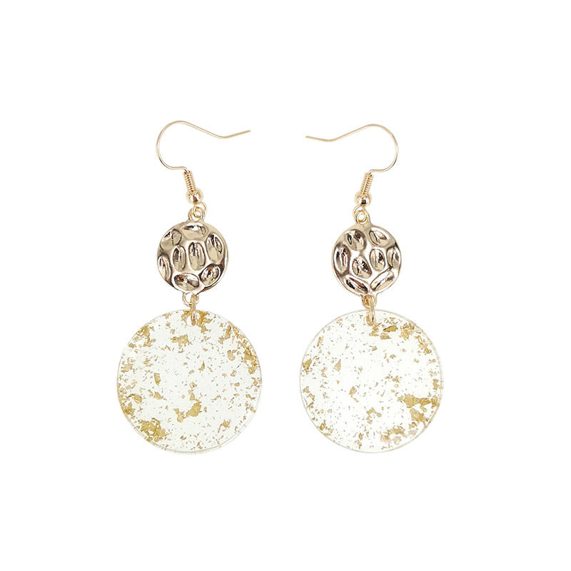 Temperament Gold Leaf Acrylic Earrings