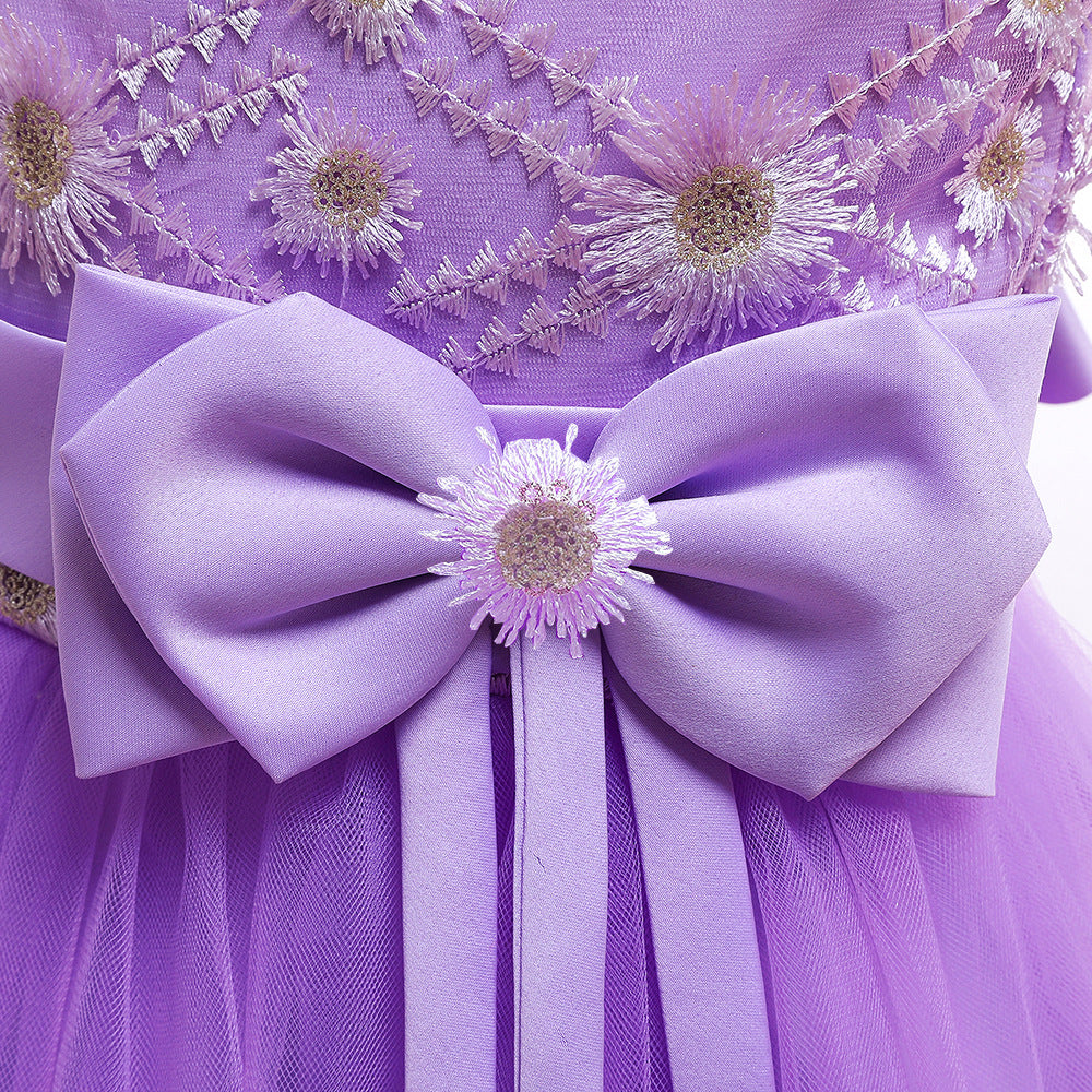 European And American One Shoulder Girls Dress Skirt
