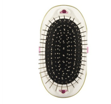 Portable negative ion anti-static straight hair vibration massage comb straight hair comb hair straightener hair comb dry battery