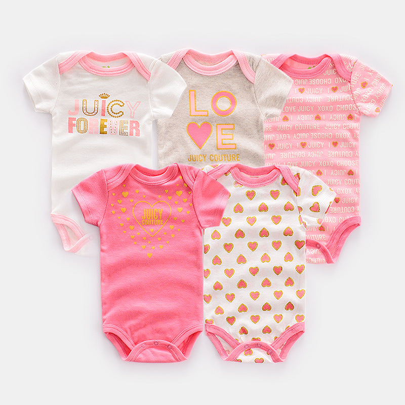 Fashionable Personality Baby Bronzing Printed Jumpsuit
