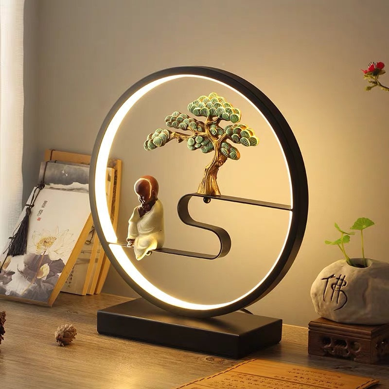 New Chinese Style Table Lamp Bedroom Bedside Lamp Retro Zen