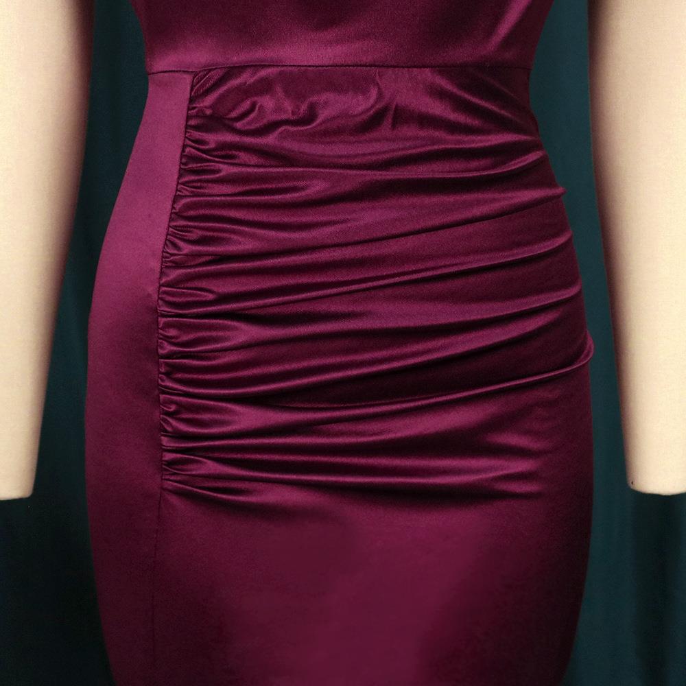 New Burgundy Cashmere Plus Size Dresses Women Dress Summer