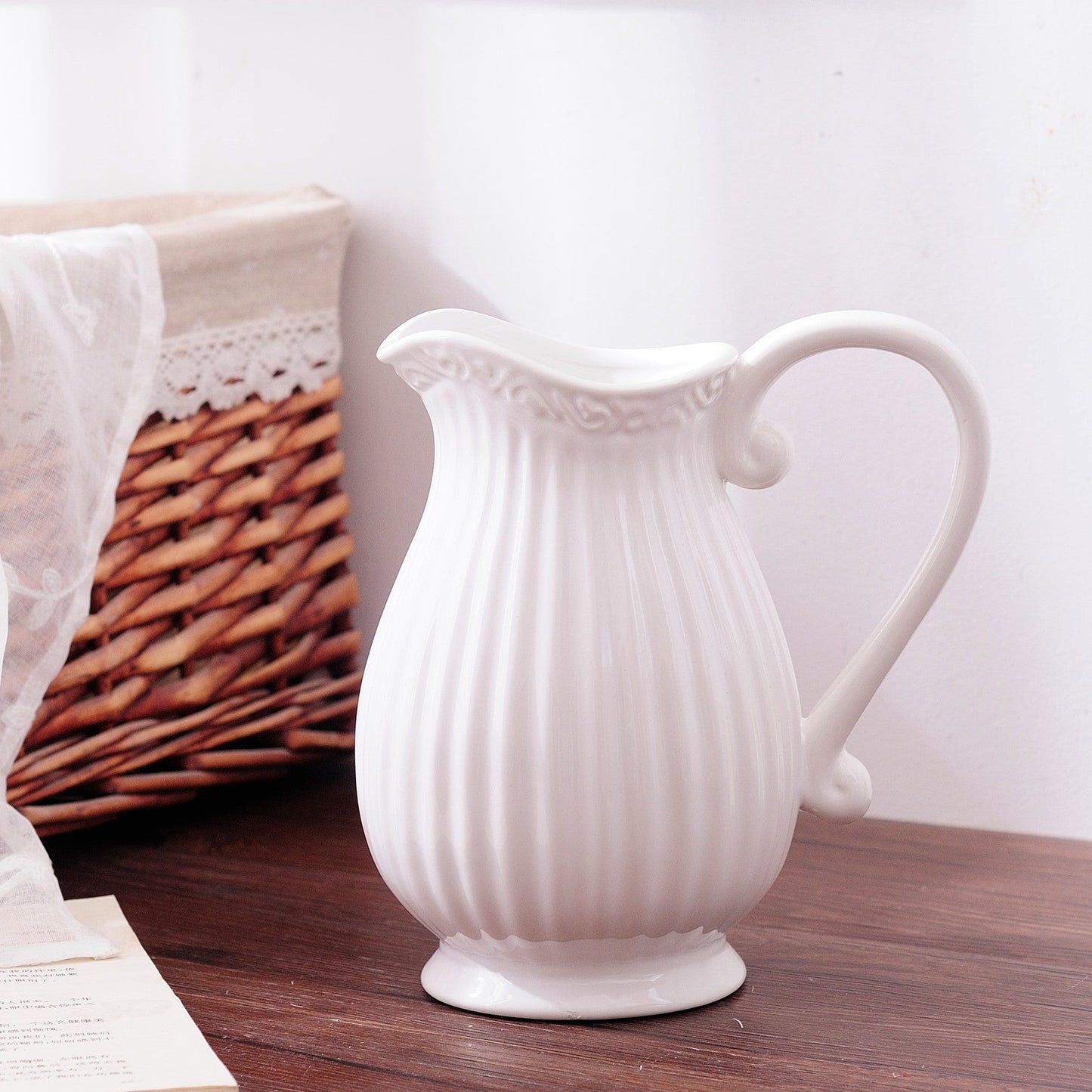 Home Fashion Simple Solid Color Ceramic Flower Pot Vase