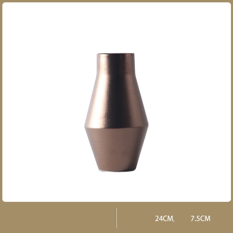 Modern And Simple Golden Ceramic Vase Ornaments Nordic Net Red Creative