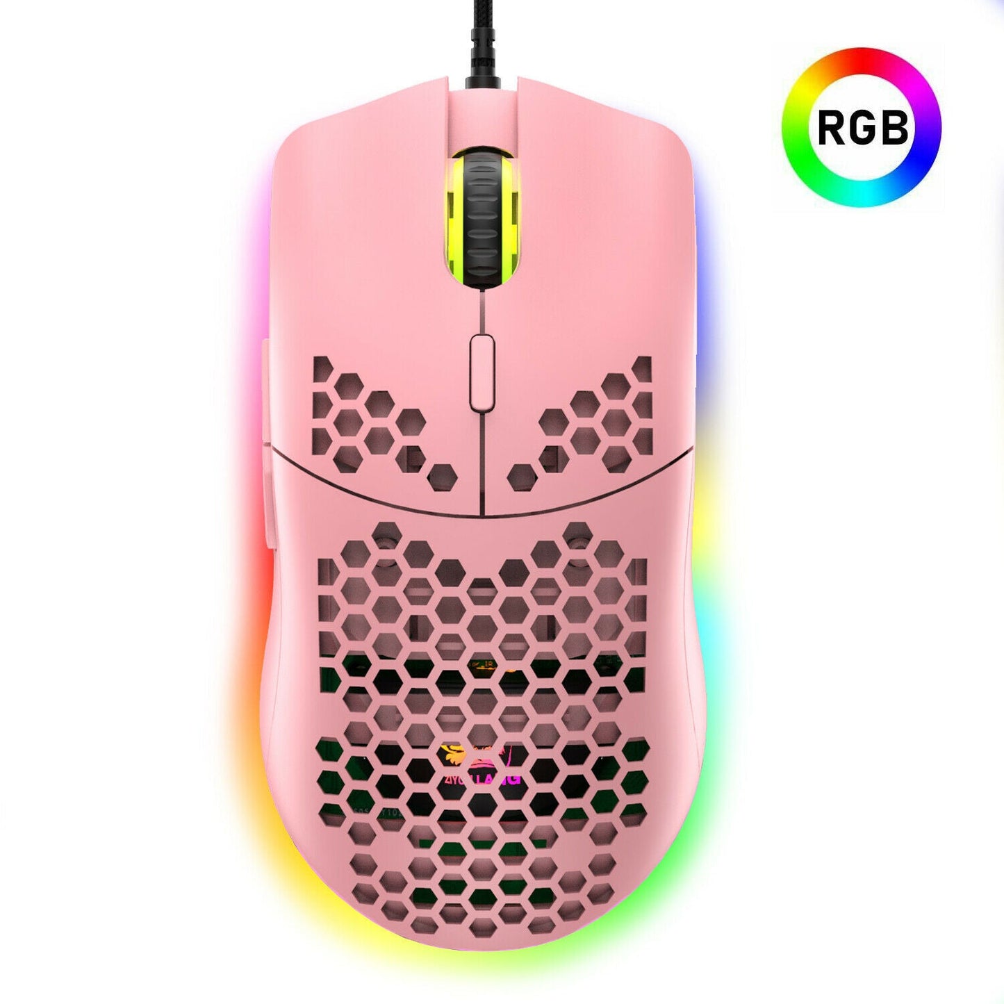 Gaming Mice Mouse 6400 DPI USB RGB Flowing Backlit Light Wired PC Laptop PS4 PS5 Random Color