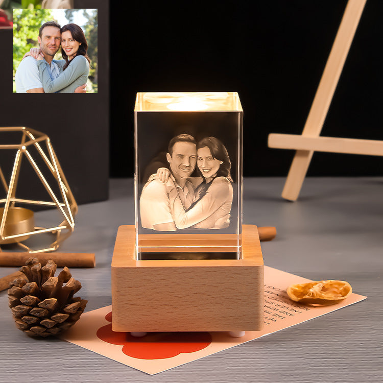 Creative Square Crystal Engraved Color Printed Photo Gift Ornaments