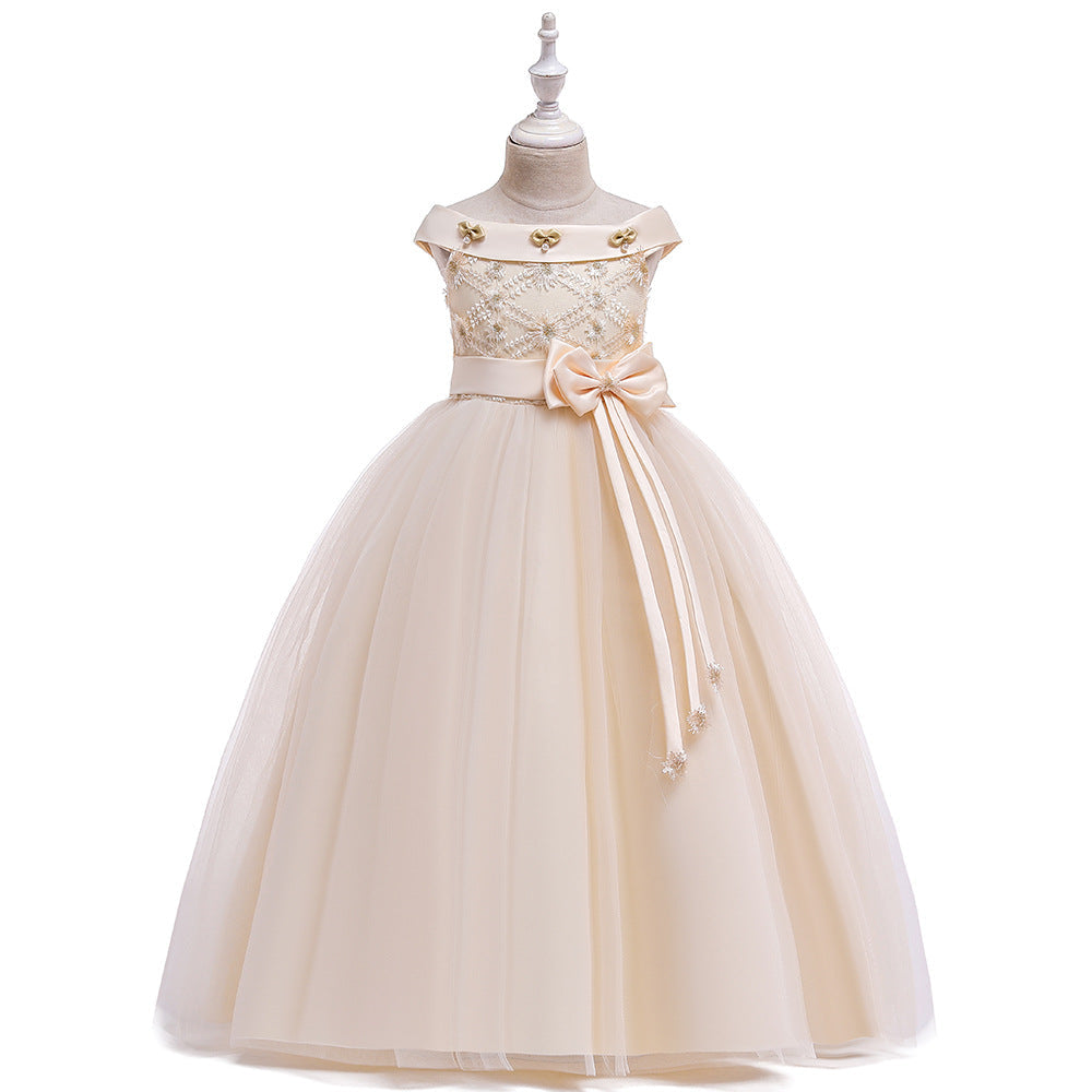 European And American One Shoulder Girls Dress Skirt