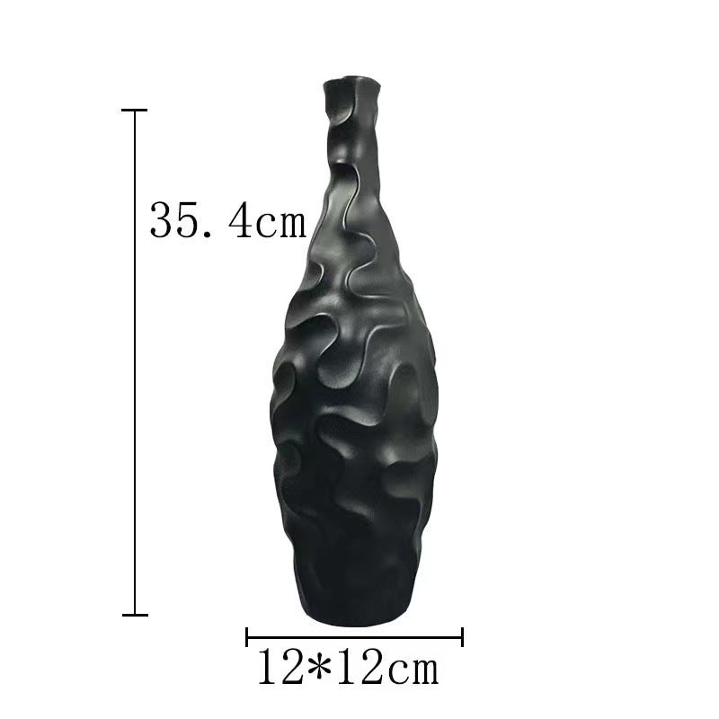 Simple Modern Black And White Geometric Ceramic Vase Ornaments