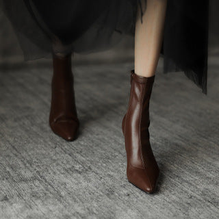 Net Red Skinny Pointed Toe Short Childre Autumn Socks Boots