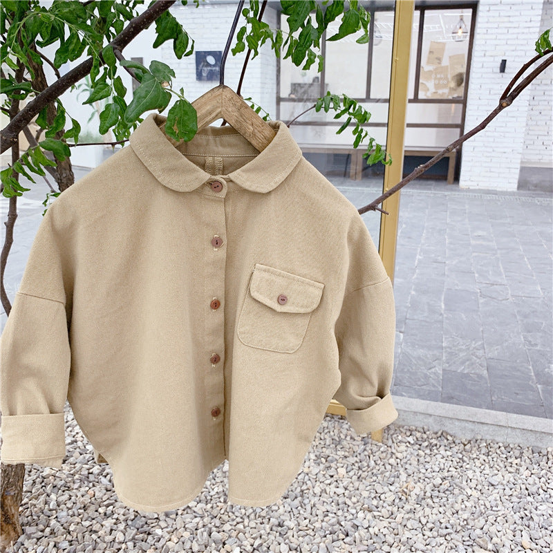 Girls Korean Style Autumn Embroidered Shirt